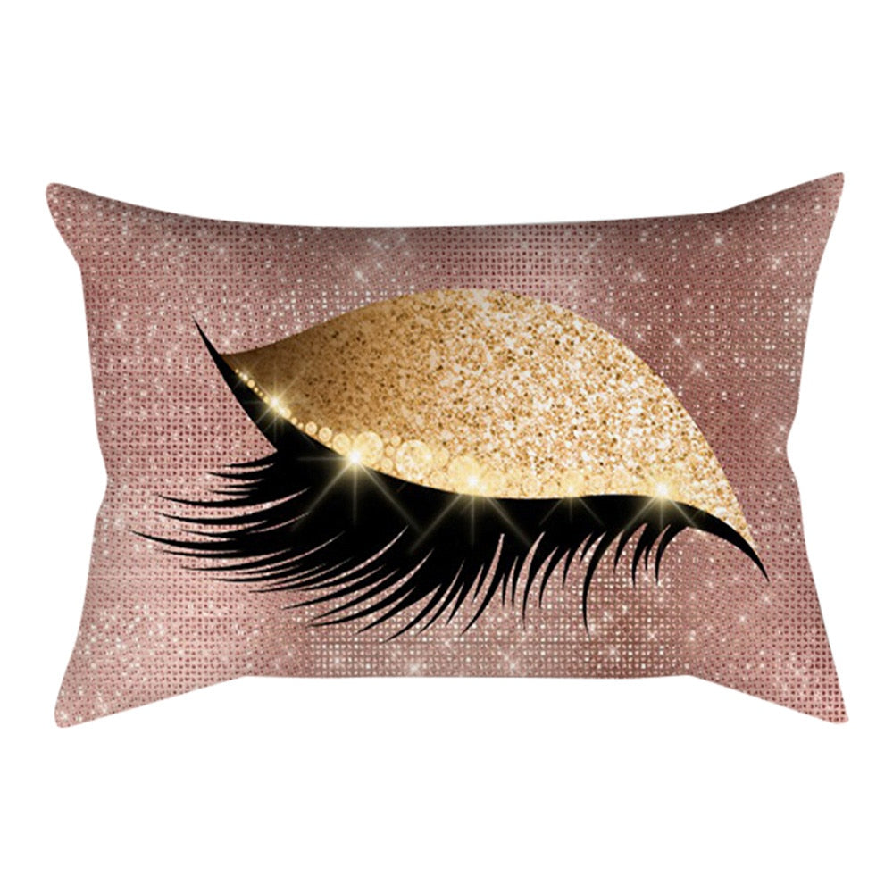 Eyelash Out Soft Velvet Cushion Cover 30x50cm Marble Pillow Cases funny cushions new Home Sofa Bed decor fashion on pillow