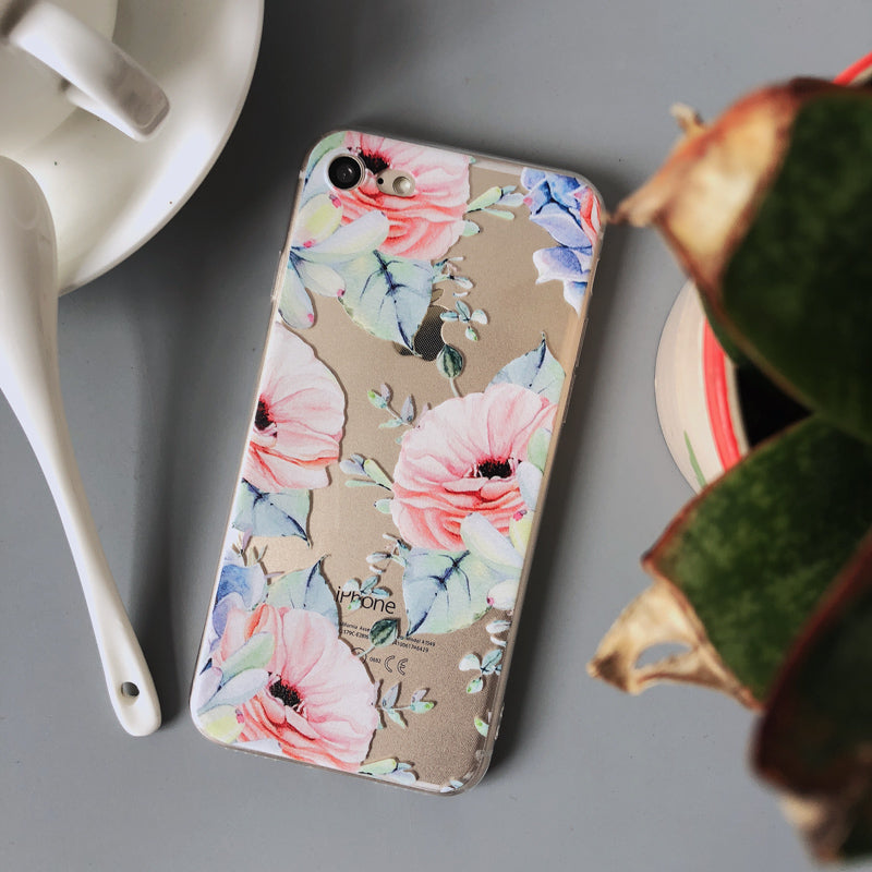 Cute Phone Cases For iPhone X 10 7 8 6 6s 7Plus 8Plus 6plus 6splus Green Plants Fatty Succulents Cactus Back Cover Shell Capa