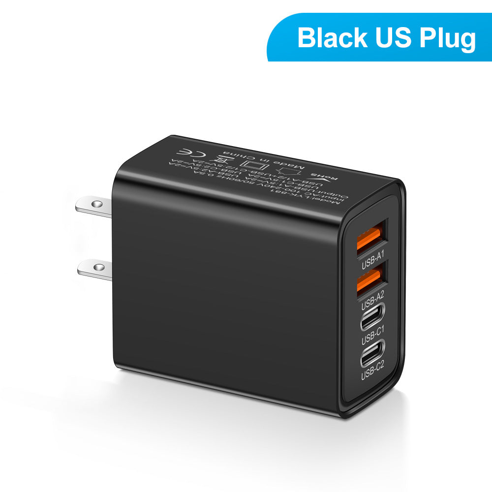 2.4A 2PD+2USB mobile phone charger charging head, American standard, European standard, British standard, travel charging head