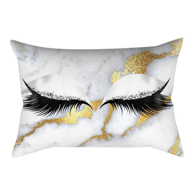 Eyelash Out Soft Velvet Cushion Cover 30x50cm Marble Pillow Cases funny cushions new Home Sofa Bed decor fashion on pillow