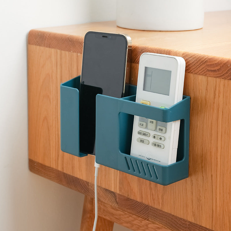 TV Air Conditioner Remote Control Storage Box Free Punching Seamless Wall Box Mobile Phone Charging Wall Box Wall Rack