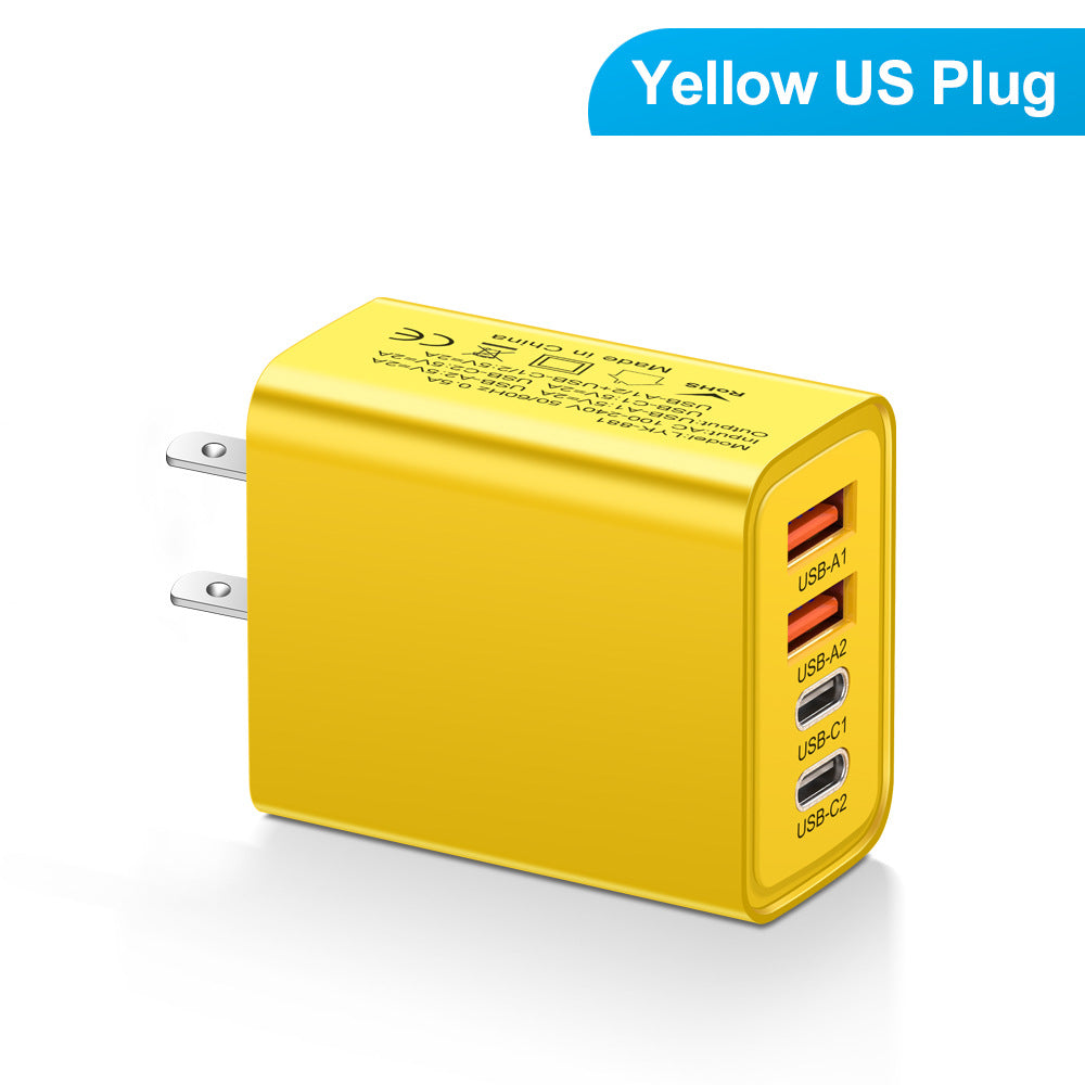 2.4A 2PD+2USB mobile phone charger charging head, American standard, European standard, British standard, travel charging head