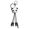 Cartoon Panda One Drag Three Data Wires Cute Keychain Panda Three in One Fast Charging Mobile Phone Charging Cable