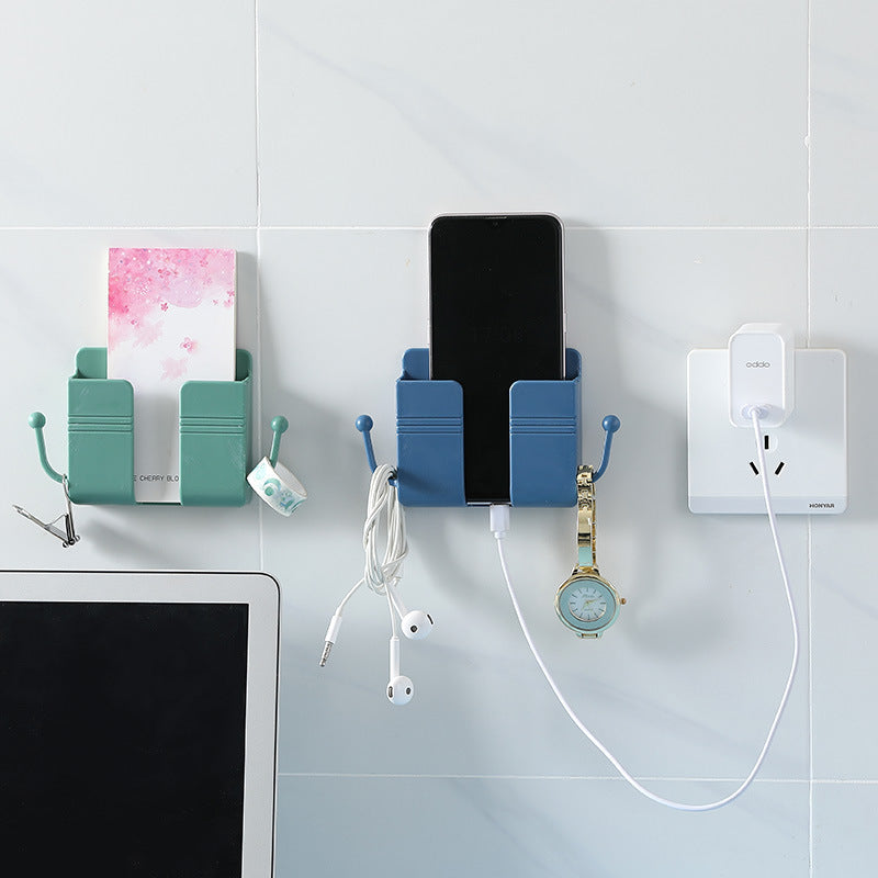 Original Wall-Mounted TV Air Conditioner Remote Control Board Storage Box Bedside Mobile Phone Charging Bracket Storage Rack