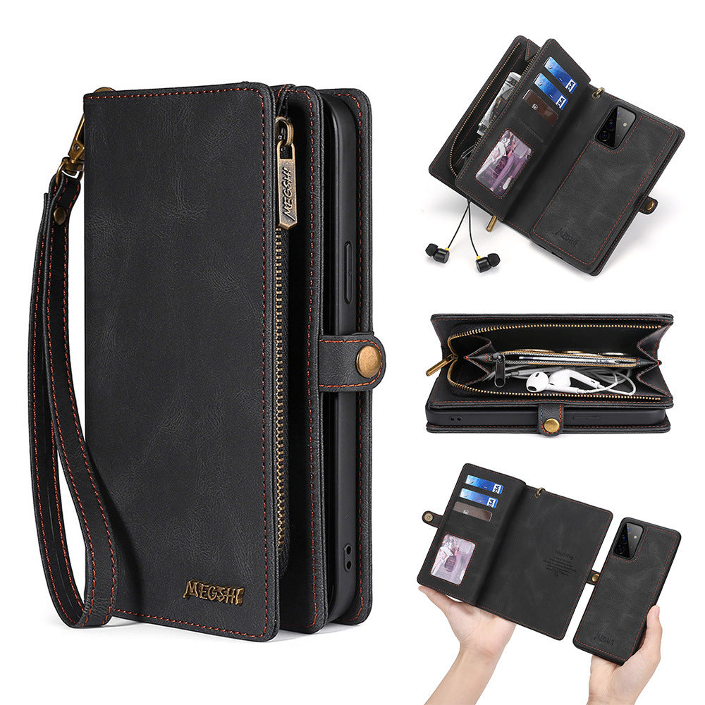 For Samsung Note20 Mobile Phone Holster S22Plus Wallet Mobile Phone Cases A53 Multi-Function Card Protective Cover