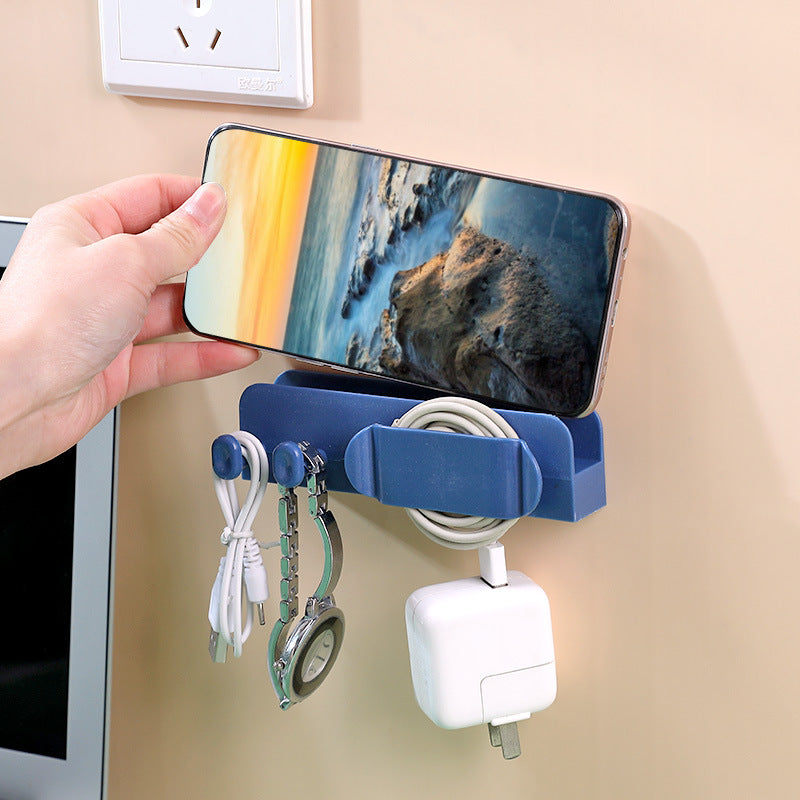 Wall Mobile Phone Charging Plug Holder Sticky Hook Wire Organizer Wire Storage Holder Clip-Free Punch-Free Wire Fixer