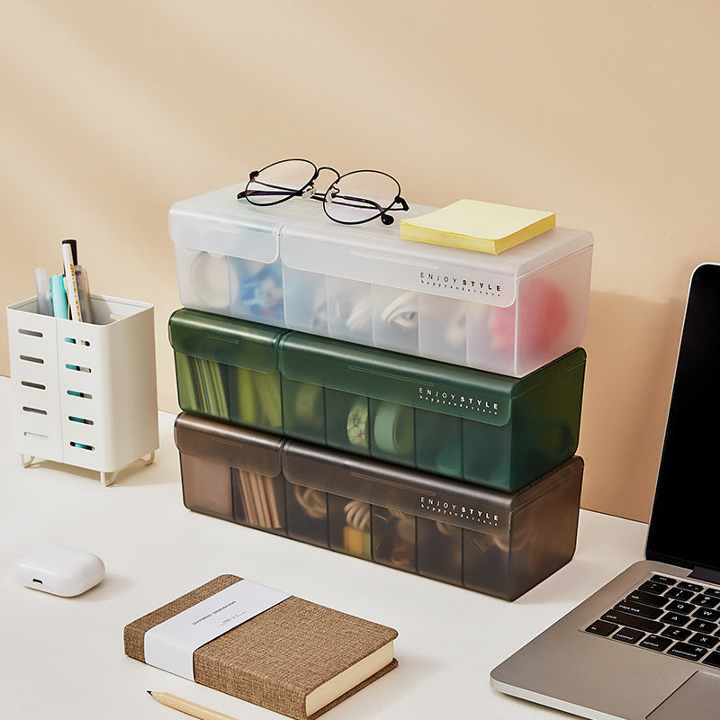 Desktop Data Cable Storage Box Mobile Phone Charger Charging Cable Sorting Grid Winder Power Cord Storage Box