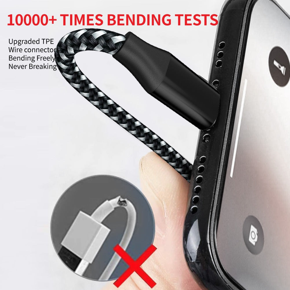Android Phone V8 Fast Charging Micro Data Cable Braided Aluminum Alloy USB Charging Cable