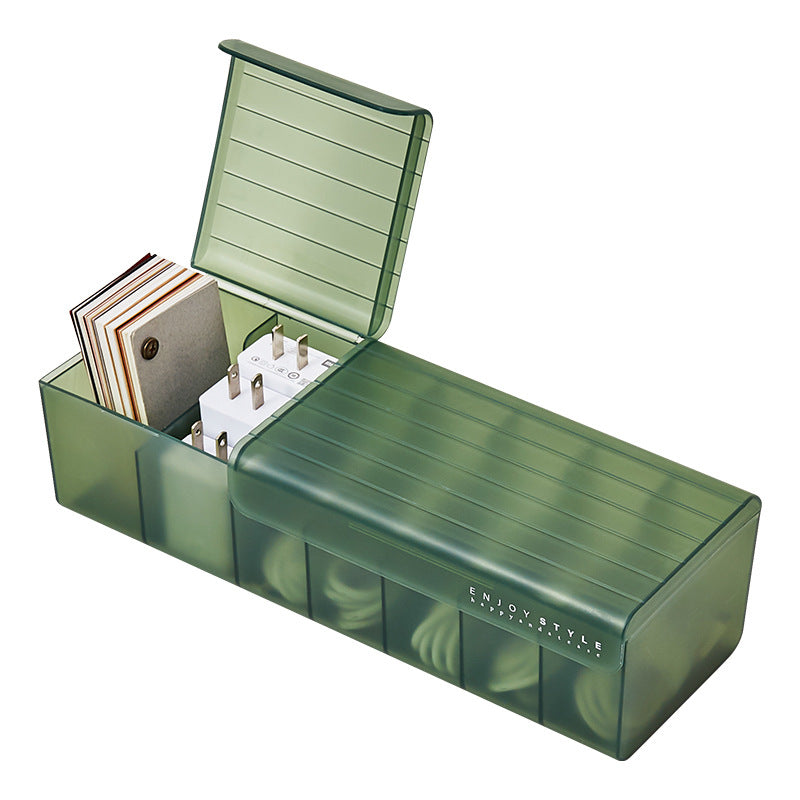 Desktop Data Cable Storage Box Mobile Phone Charger Charging Cable Sorting Grid Winder Power Cord Storage Box