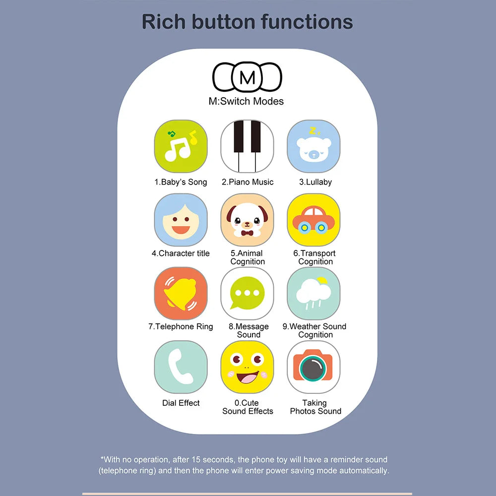 Baby Phone Toy Telephone Music Sound Machine for for Kids Infant Early Educational Mobile Phone Toys Gift